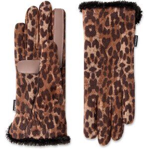 Women's Stretch Fleece Gloves With Microlux Lining and Touch Technology Leopard